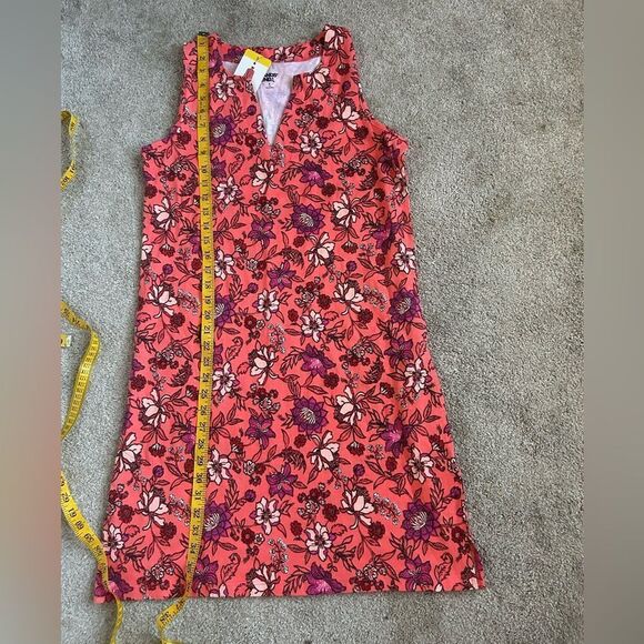 Lands End Womens Shift Dress Coral Pink Floral Pockets Tank, Small, NWT - Picture 8 of 9